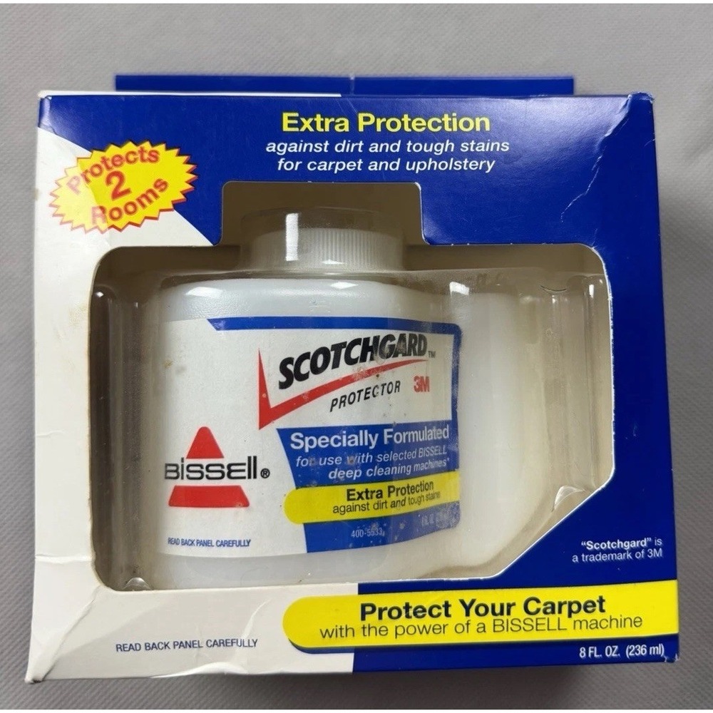 BISSELL SCOTCHGARD 3M EXTRA PROTECTION CARPET, RUG, UPHOLSTERY ETC 8OZ 2 Rooms!